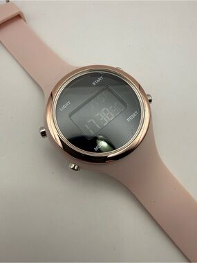 Time and Tru Women's Pink Silicone Digital Watch (New Battery)